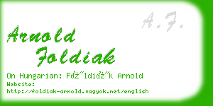 arnold foldiak business card